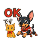 夏も元気にミニチュアピンシャー（個別スタンプ：4）