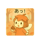 羽が付いた可愛い女の子の季節 日本語（個別スタンプ：11）