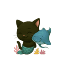 動く熱帯魚と黒猫の豆の日常会話（個別スタンプ：12）