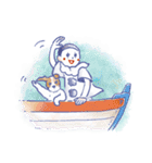 夏 - 水彩風ちびピエロスタンプ（個別スタンプ：5）