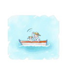 夏 - 水彩風ちびピエロスタンプ（個別スタンプ：9）