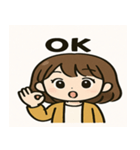 可愛い女の子の元気なLINEスタンプ（個別スタンプ：1）