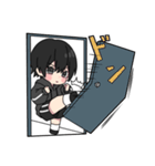 黒パーカーくん⑲（個別スタンプ：4）