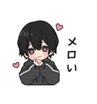 黒パーカーくん⑲（個別スタンプ：9）