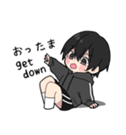 黒パーカーくん⑲（個別スタンプ：16）