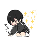 黒パーカーくん⑲（個別スタンプ：17）