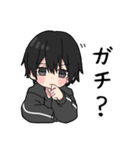黒パーカーくん⑲（個別スタンプ：21）