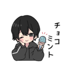 黒パーカーくん⑲（個別スタンプ：31）