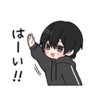 黒パーカーくん⑲（個別スタンプ：36）