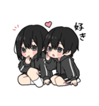 黒パーカーくん⑲（個別スタンプ：37）