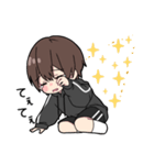 黒パーカーくん(イメチェンver.)⑲（個別スタンプ：17）