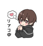 黒パーカーくん(イメチェンver.)⑲（個別スタンプ：18）