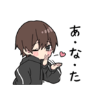 黒パーカーくん(イメチェンver.)⑲（個別スタンプ：40）