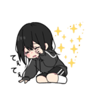 黒パーカーちゃん⑲（個別スタンプ：17）
