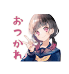 制服の女の子★ピアノ練習（個別スタンプ：2）