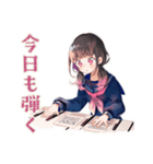 制服の女の子★ピアノ練習（個別スタンプ：11）
