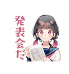 制服の女の子★ピアノ練習（個別スタンプ：13）