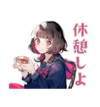 制服の女の子★ピアノ練習（個別スタンプ：26）