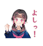 制服の女の子★ピアノ練習（個別スタンプ：31）