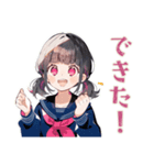 制服の女の子★ピアノ練習（個別スタンプ：35）