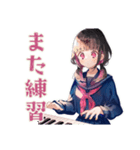 制服の女の子★ピアノ練習（個別スタンプ：40）