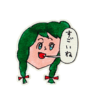 吹き出しと顔 ＜ガール＞（個別スタンプ：5）