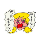 吹き出しと顔 ＜ガール＞（個別スタンプ：7）