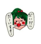 吹き出しと顔 ＜ガール＞（個別スタンプ：15）
