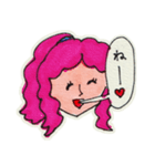 吹き出しと顔 ＜ガール＞（個別スタンプ：21）
