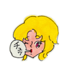 吹き出しと顔 ＜ガール＞（個別スタンプ：22）