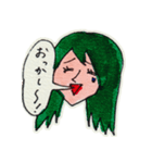 吹き出しと顔 ＜ガール＞（個別スタンプ：30）