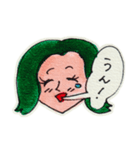 吹き出しと顔 ＜ガール＞（個別スタンプ：40）