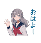 朝弱いミステリアス女子高生★遅刻連絡（個別スタンプ：2）