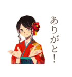 三味線なおしとやか着物女子（個別スタンプ：3）