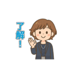 茶髪ショート大人女性の毎日使えるスタンプ（個別スタンプ：2）