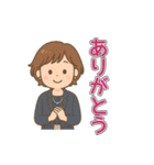 茶髪ショート大人女性の毎日使えるスタンプ（個別スタンプ：3）