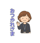 茶髪ショート大人女性の毎日使えるスタンプ（個別スタンプ：5）
