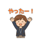 茶髪ショート大人女性の毎日使えるスタンプ（個別スタンプ：22）