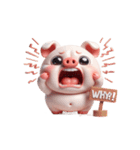 ピンクぶた、今日は交流拒否（個別スタンプ：14）