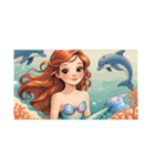 ❤️人魚❤️海、動物、スイカ❤️夏❤️（個別スタンプ：2）