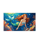 ❤️人魚❤️海、動物、スイカ❤️夏❤️（個別スタンプ：4）