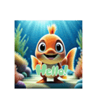 ❤️人魚❤️海、動物、スイカ❤️夏❤️（個別スタンプ：7）