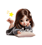 【再販】文字プレートを持つ女の子✨（個別スタンプ：6）