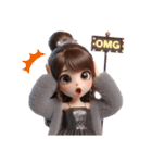 【再販】文字プレートを持つ女の子✨（個別スタンプ：28）