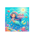 ❤️人魚、人魚のしっぽ❤️文字あり、なし（個別スタンプ：3）