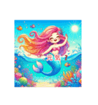 ❤️人魚、人魚のしっぽ❤️文字あり、なし（個別スタンプ：7）