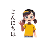 元気な子ども（女の子）★保育園（個別スタンプ：3）