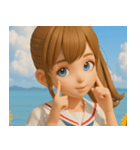 離島育ちの女の子 ポップアップ（個別スタンプ：24）