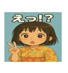 浴衣姿の可愛い女の子（個別スタンプ：4）