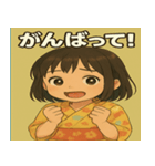 浴衣姿の可愛い女の子（個別スタンプ：5）
